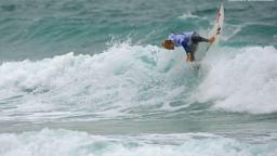 Fred Robin surfing in Newquay