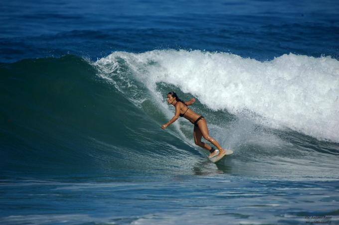Pia out front of Blue Surf Sanctuary