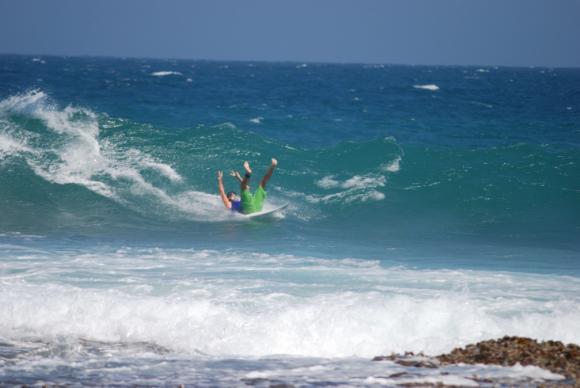 Surfing at Jakes Point