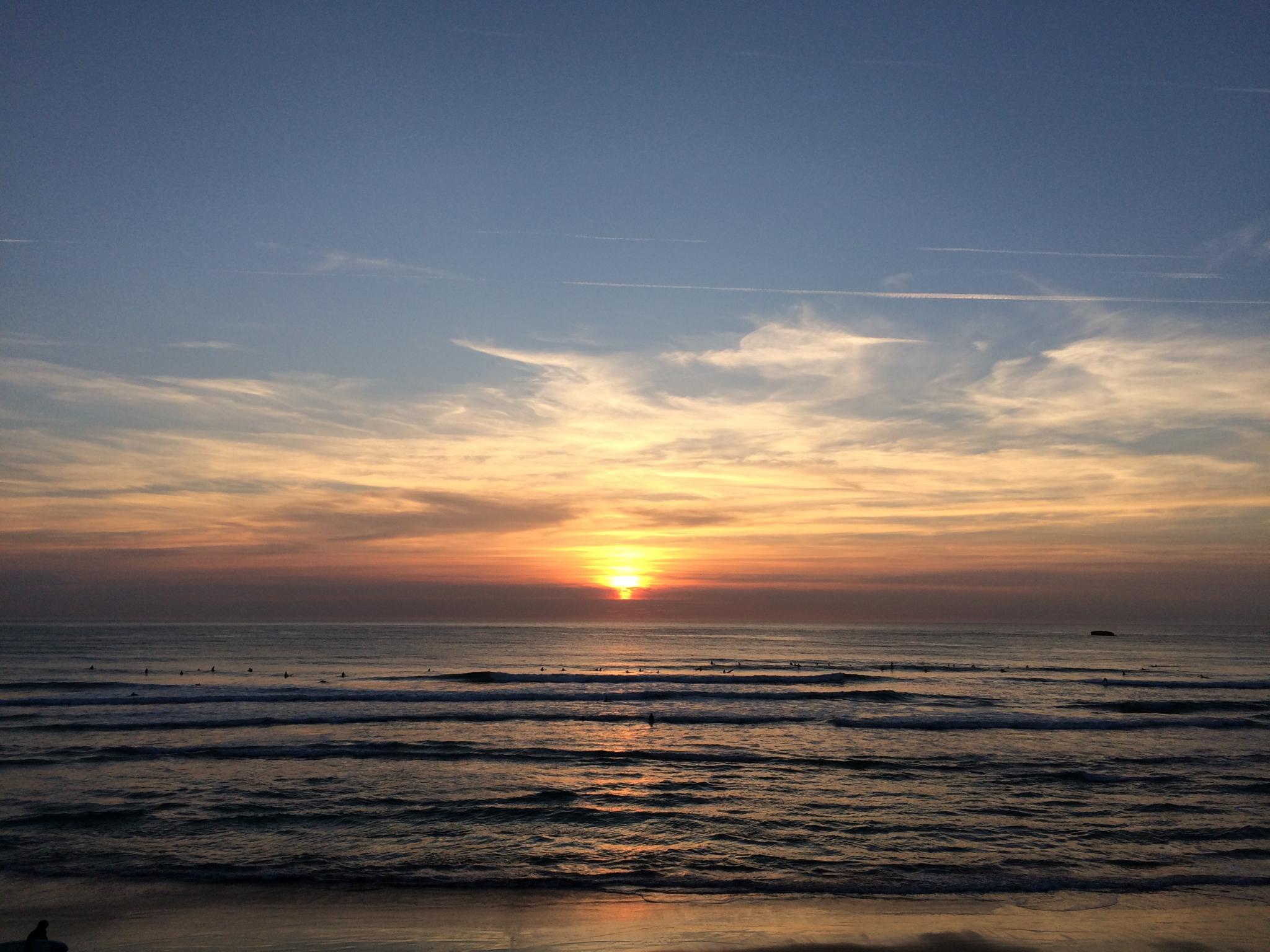 Sunset surf at Biarritz