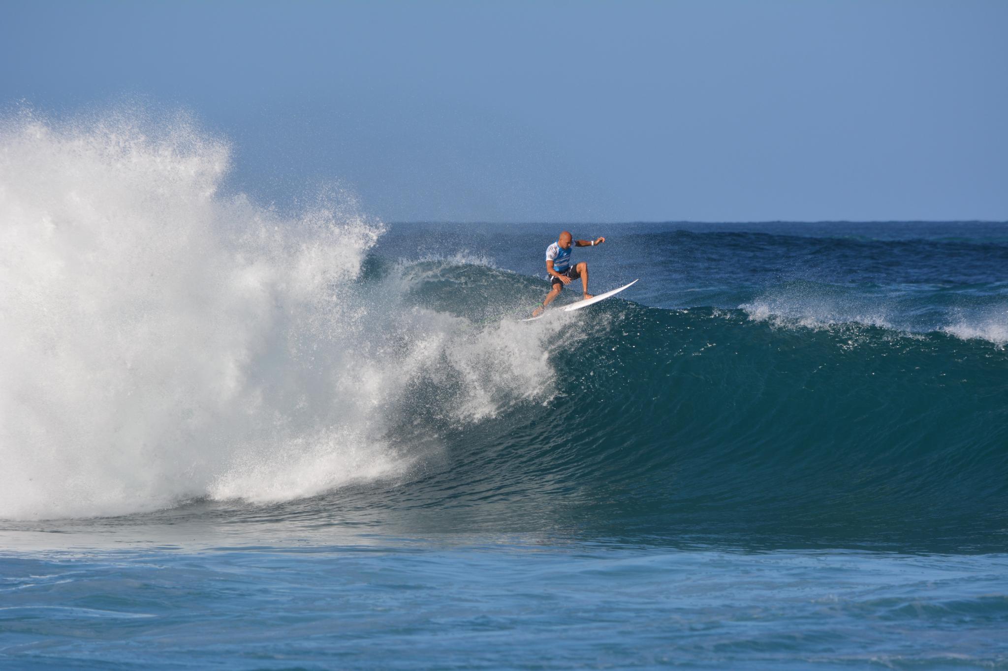 Surfer on the way off the wave
