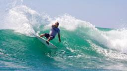Josh Kerr competing at Lower Trestles