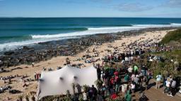The line up at Jeffreys Bay