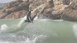 Aerial next to the jetty in south-beach Herzelia - Israel