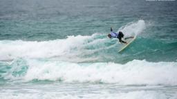 Sam Lamiroy throws up some spray