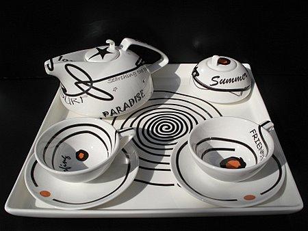 Surf Coffee Pot + Cup & Saucer 