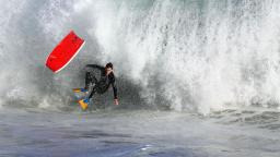 Booger eats it at the Wedge