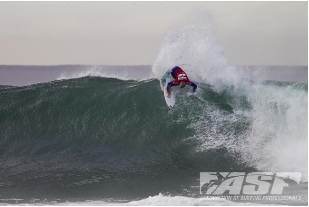 Adrian Buchan Looks down a JBay Face