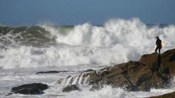 Surfing in Morocco at Ahchor Point, Taghazout