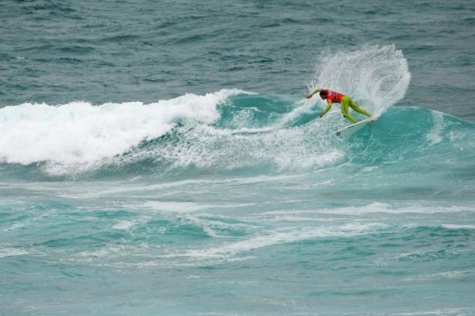 Kiwi Jay Quinn competes at the Fistral Boardmasters 2010