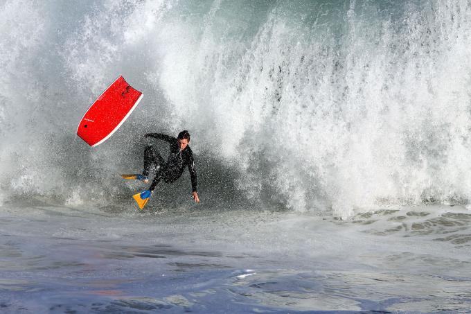 Booger eats it at the Wedge