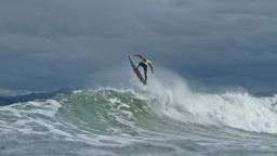 Big air at Midway Beach Pipe