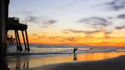 Lone Surfer on Huntington Beach