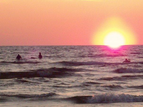Great Lakes surfers Sunset