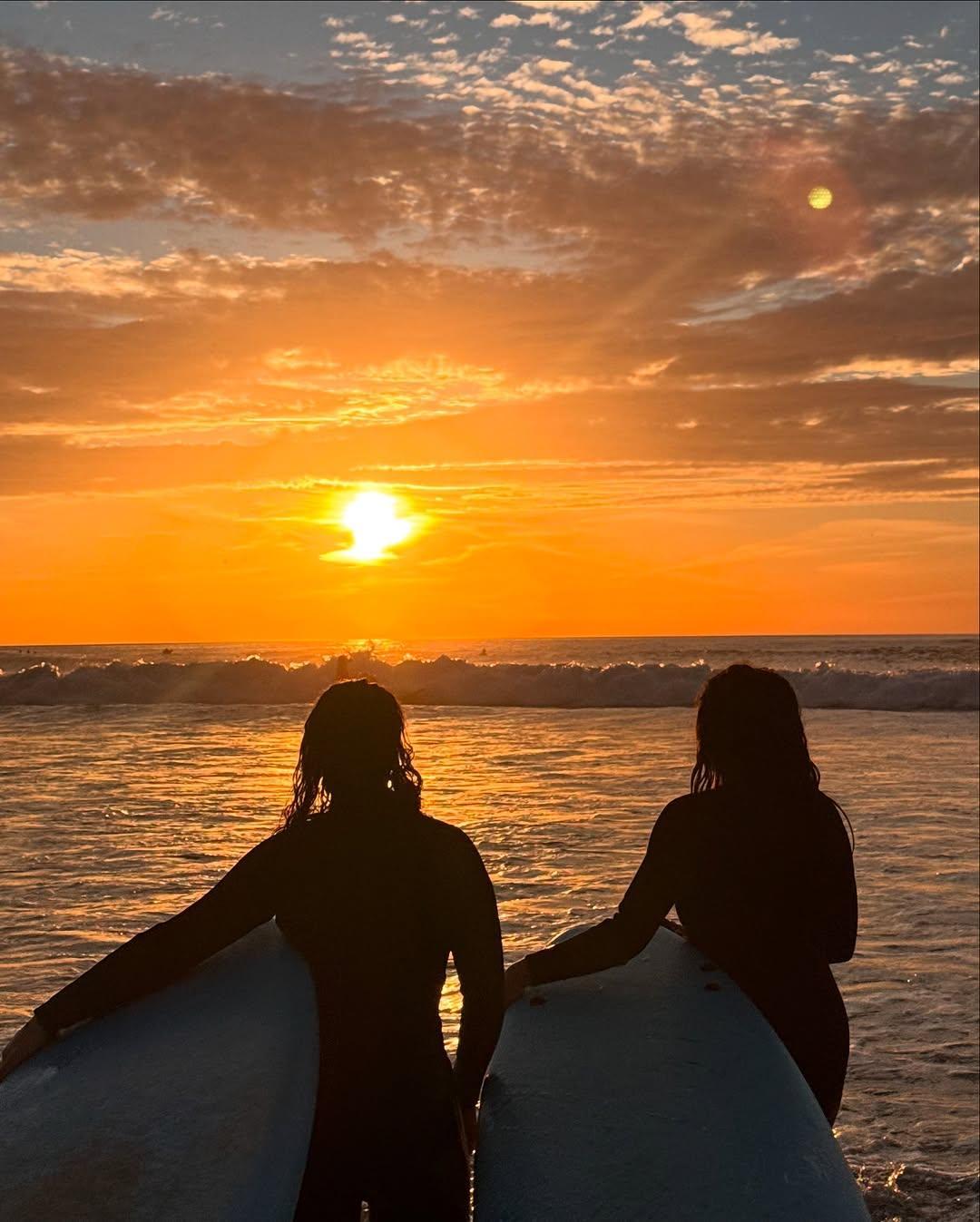 Sunset during a surf session 