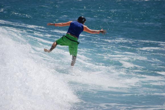 One Foot Balancing Shortboarder
