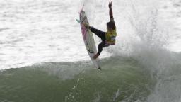 Brett Simpson above the lip at Belgas