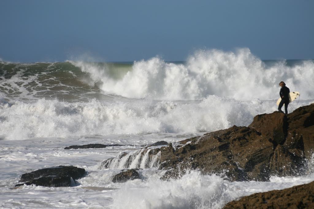 Surfing in Morocco at Ahchor Point, Taghazout