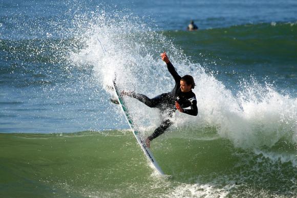 Huntington Beach Surfing Tail Out