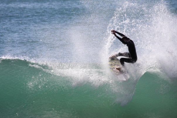 Tail slide surfing Morocco