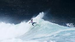 Kieran Bulard surfing at Piha in New Zealand