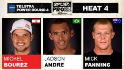 Rip Curl Pro 2011 R4, H4 - Michel Bourez vs Jadson Andre vs Mick Fanning