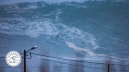 Raphael Tapia Suffers Heavy Wipeout At Nazare