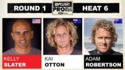 Rip Curl Pro 2011 Kelly Slater vs Kai Otton vs Adam Roberston R1, H6