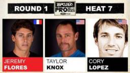Rip Curl Pro 2011 Jeremy Flores vs Taylor Knox vs Corey Lopez R1, H7