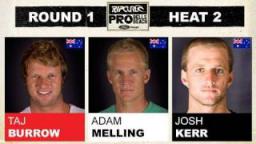 Rip Curl Pro 2011 Taj Burrow vs Adam Meling vs Josh Kerr R1, H2