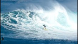 Fearless Female Surfer Jamilah Star Rides Big Waves at Waimea Bay in Hawaii