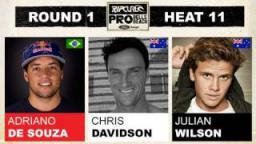Rip Curl Pro 2011 Adriano De Souza vs Chris Davidson vs Julian Wilson R1, H11
