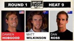 Rip Curl Pro 2011 Damien Hobgood vs Matt Wilkinson vs Daniel Ross R1, H9