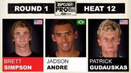 Rip Curl Pro 2011 Brett Simpson vs Jadson Andre vs Patrick Gudauskas R1, H12
