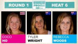 Rip Curl Pro 2011 Coco Ho vs Tyler Wright vs Rebecca Woods R1, H6
