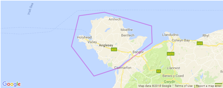 Isle of Anglesey surf map