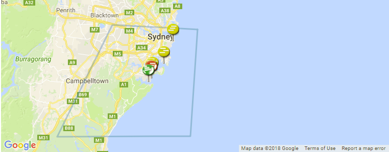 South Sydney surf map