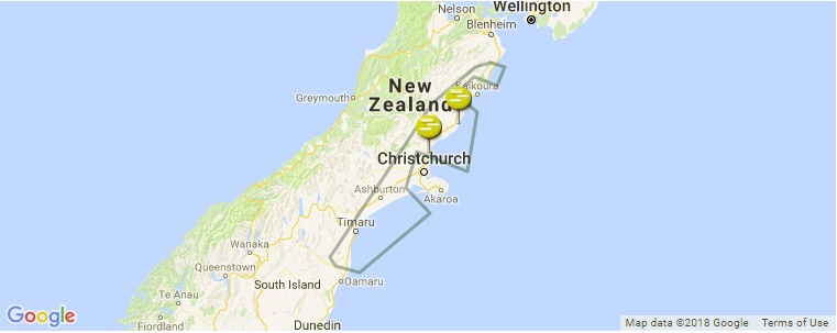 Canterbury surf map