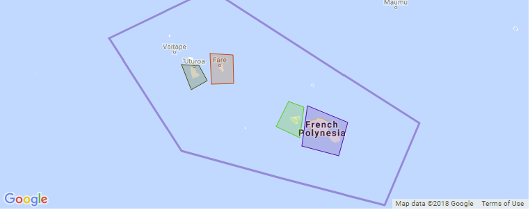 French Polynesia surf map