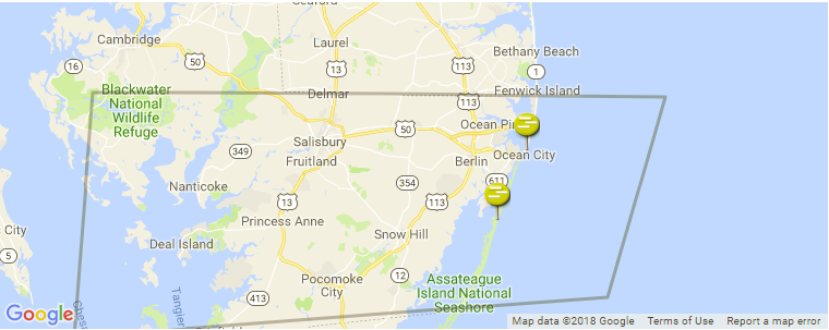 Maryland surf map