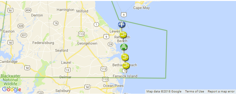 Delaware surf map