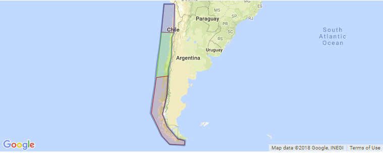 Chile surf map