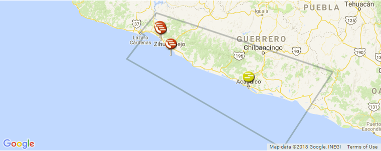 Guerrero surf map