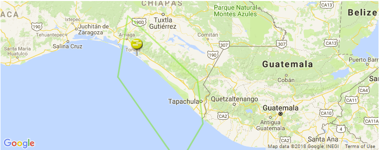 Chiapas surf map