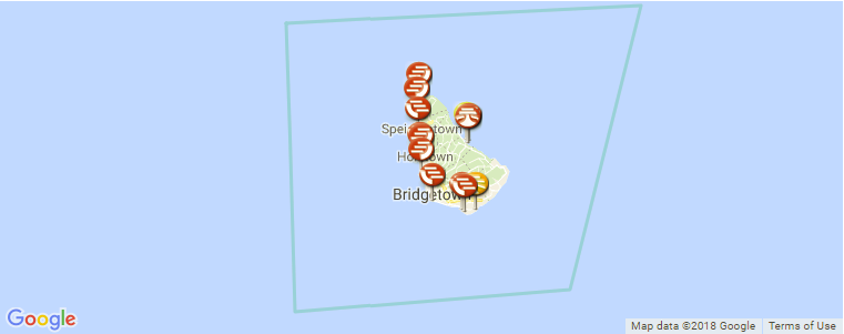 Barbados surf map