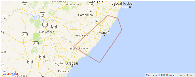 Alagoas surf map