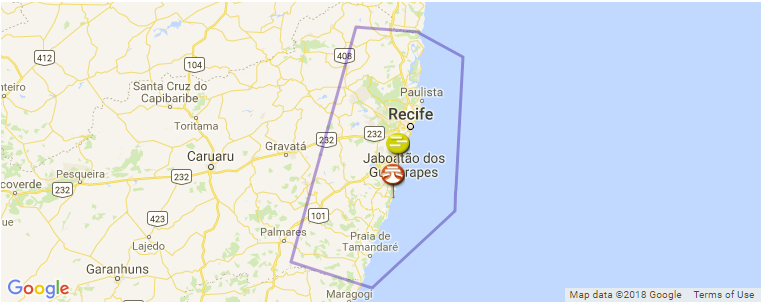 Perambuco surf map
