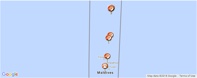 Maldives surf map
