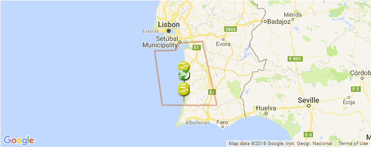 Alentejo surf map