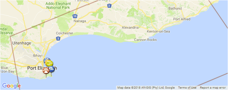 Port Elizabeth surf map